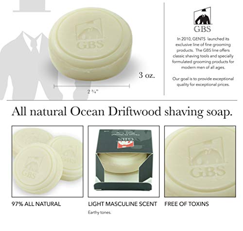 G.B.S Heavy Duty Ceramic Shaving Mug with Pommel Handle - 3 Oz Ivory with Natural Soap