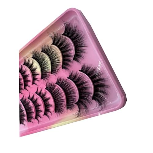 False Eyelashes, Natural lashes Wispy Mink Lashes Fluffy Eye Lashes,Mink Lashes,Lash Strips that Look Like Extensions 10 Pairs Pack