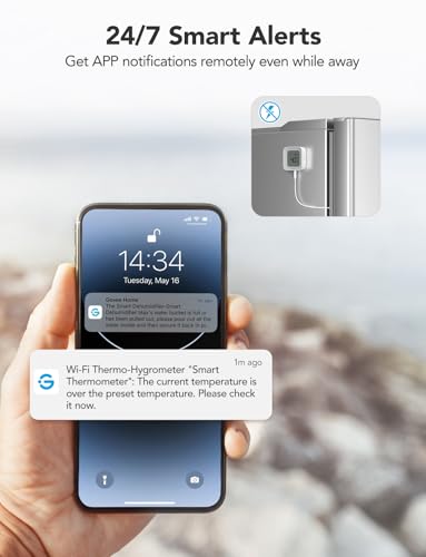 WiFi Refrigerator Thermometer with Alarm - Digital Freezer Temperature Monitor 4 Pack