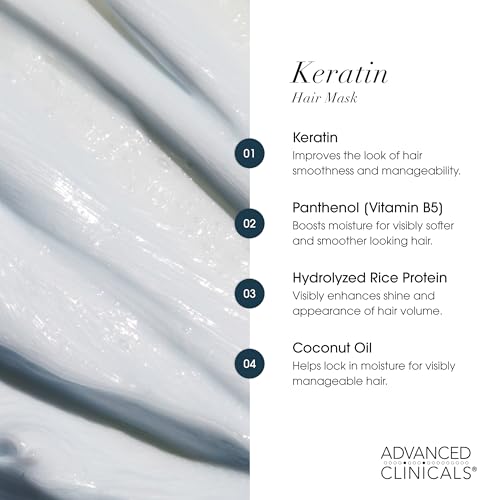 Keratin Hair Mask Treatment 12 Fl Oz Pack of 2 for Color-Treated, Dry & Frizzy Hair - Fortifying & Smoothing