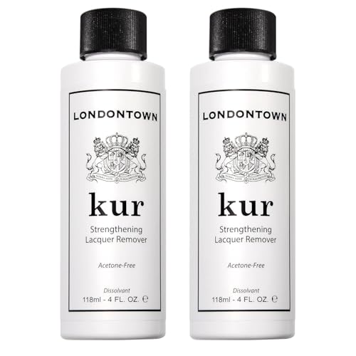 LONDONTOWN Acetone-Free Nail Polish Remover ? Fast-Acting, Gentle Formula with Vitamins A & E, Removes Glitter & Dark Polish, Strengthens & Hydrates Nails, 4 fl oz each, Pack of 2