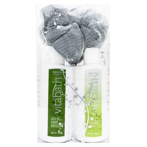 Patchouli Scent Vitabath Spring Green Body Care Set with Shower Gel Lotion & Pouf - Unisex