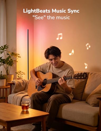 Lepro OE1 RGBICW Smart Corner Floor Lamp 1000LM App-Controlled Black