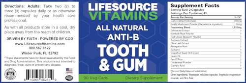 Tooth & Gum Support - Natural Botanical Formula - 90 Capsules