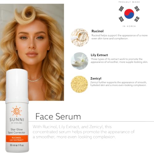 Facial Serum with Rucinol Lily Extract & Zenicyl for Smoother Skin - 1 oz