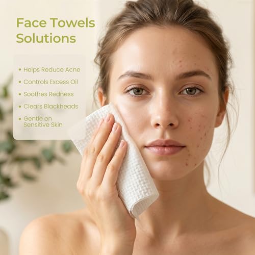 LUMIDOMA XXL Disposable Facial Towels 12x12 Inches Extra Thick 200 Count Family Pack