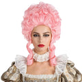Pink Powdered Beehive Drag Queen Wig for Women Girls - Renaissance Bouffant Short Curly
