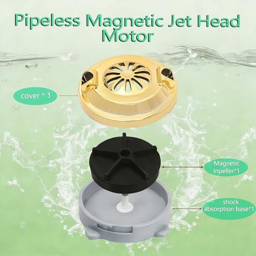 Pipeless Magnetic Jet Head predicure jet Replacement for Pedicure SPA Chair & Tubs - Fit with Foot massage parlor, hair salon, massage parlor, therapy parlor-GOLD(4 pin)