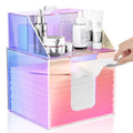 Rainbow Acrylic Face Towel Holder with Dual-Layer Design - Bathroom & Vanity Organizer