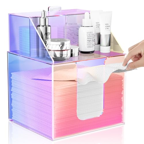 Rainbow Acrylic Face Towel Holder with Dual-Layer Design - Bathroom & Vanity Organizer