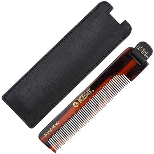 2 Pack Kent Handmade Pocket Comb for Men - Fine Tooth Hair & Beard Styling
