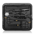 Ethyxe Hair Cutting Scissors Kit with Razor, 2-Scissors Set in Leather Case (Black)