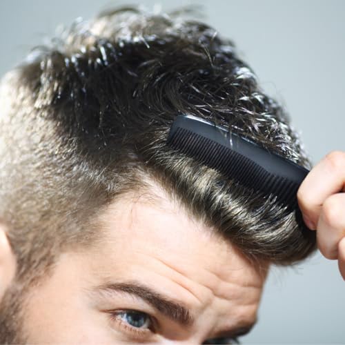 G.B.S 6 Pieces Black 5in Course Fine and Pocket Hair Comb Beard and Mustache Combs