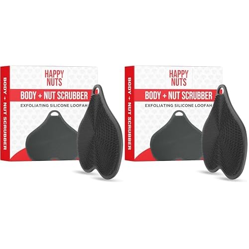HAPPY NUTS Silicone Body Scrubber, Exfoliating Body Scrubber for Sensitive Skin, Sustainable Shower Scrubber for Body, Silicone Body Brush for Showering (2 Pack, Scrubber)