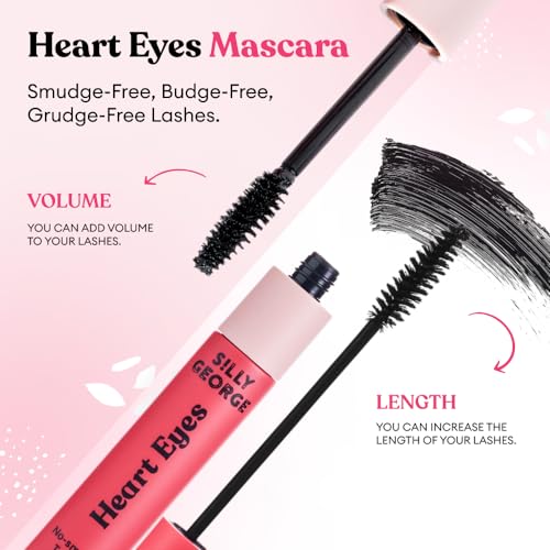 Silly George Heart Eyes Mascara - Smudge-Proof, Cruelty-Free Lengthening & Volumizing Makeup