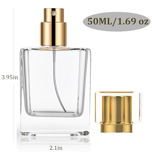 Refillable Glass Perfume Spray Bottles Set - 50ml Travel Atomizers for Women & Men