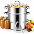 11 Quart Stainless Steel Steam Juicer Pot for Home Canning & Juice Extraction