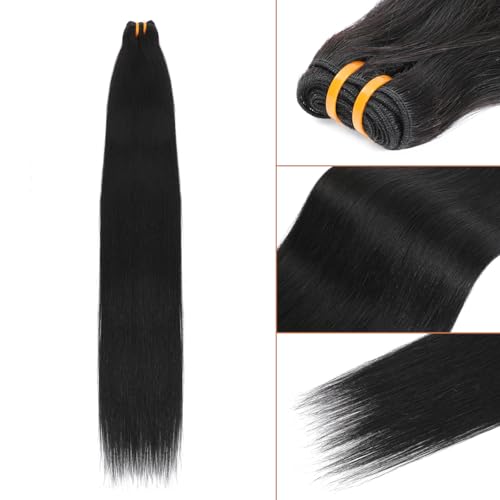 Black 18 Inch Burmese Virgin Human Hair Bundle - Straight, Full Ends, Can Be Dyed & Restyled