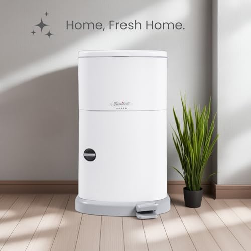 Janibell Akord Slim 7-Gallon Adult Diaper Pail White Hands-Free Odor Control