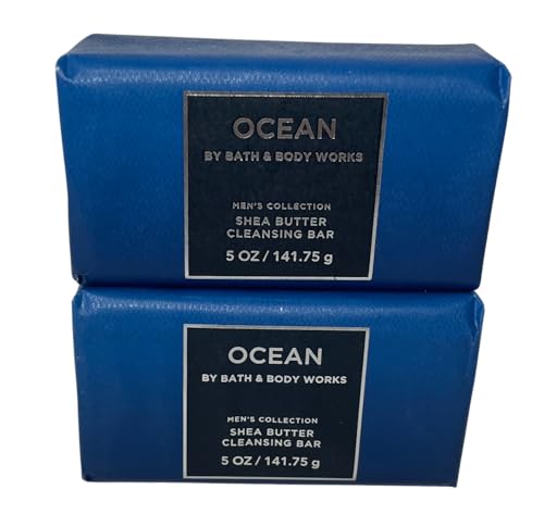Bath & Body Works Ocean Shea Butter Cleansing Bar Soap Set of 2 - Refreshing Fragrance, Moisturizing, 4.2 oz Each