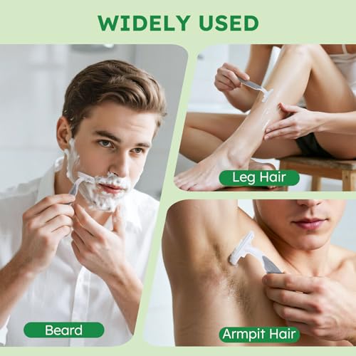 Disposable Razors Bulk - Pack of 100,Individually Wrapped Grey 3 Blade Razors with 8 ml/0.28 fl oz Packet Shaving Cream and Clear Cap for Homeless,Hotel,Shelter,Travel
