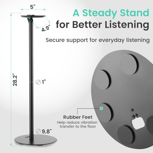 ynVISION.DESIGN Black Speaker Stands for Sonos One, SL & Play:1 - 2 Pack