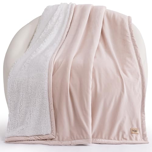 UGG Bliss Fleece Throw Blanket - Pink 50x70 Inch Couch & Bed Accessory