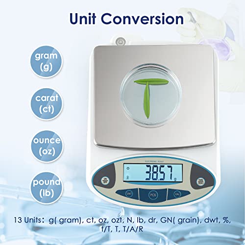 Digital Lab Scale 5000g / 0.01g High Precision Electronic Balance Jewelry Kitchen