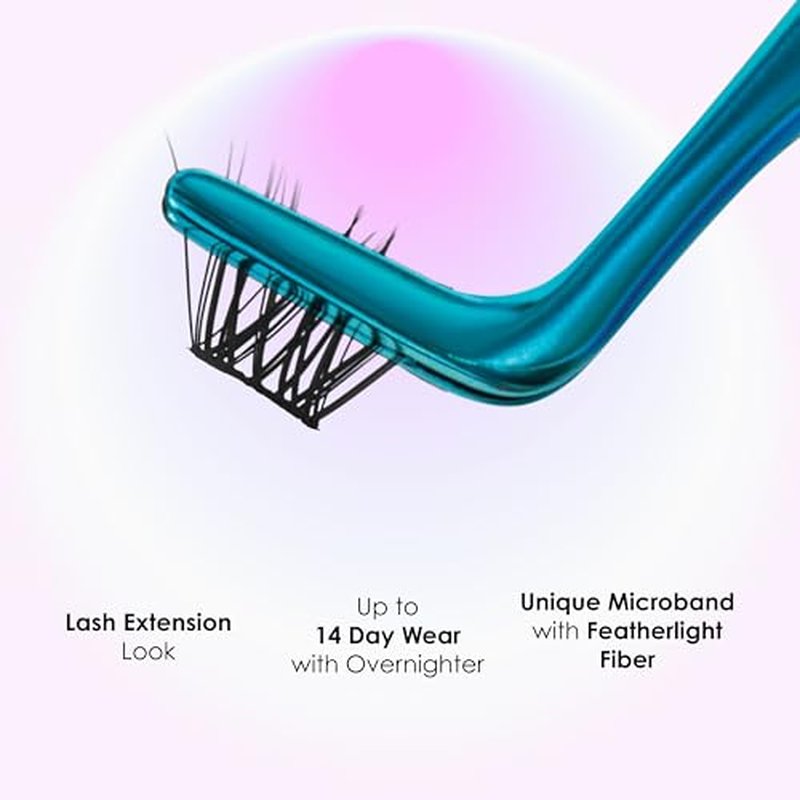 FALSCARA Clear Band False Eyelashes, Lash Extension Kit, Feathery & Wispy, Natural Volume, 8mm-10mm-12mm, Includes Bond & Seal, Precision Applicator & 36 Lash Clusters