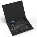 Suvorna 4.5-Inch Beard & Mustache Scissors with Straight Razor - Black, Grooming Kit