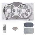 9-Inch Twin Window Fan - Reversible Airflow, Low Noise, Adjustable Size