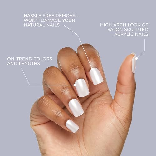 KISS Gel Fantasy, Press-On Nails, Nail glue included, 'Galaxy War', Medium Pink, Medium Size, Square Shape, Includes 24 Nails, 2g glue, 1 Manicure Stick, 1 Mini File