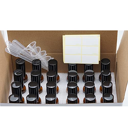 YIZHAO 30ml Clear Glass Spray Bottles 24 Pcs with Fine Mist Refillable Travel Essential Oil Perfume