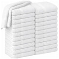 HOME ESSENTIALS 24 Pack White Salon Towels 15x25 Inches - Absorbent Hand & Spa Towels for Hair, Bathroom, Gym, Spa, Hair Care
