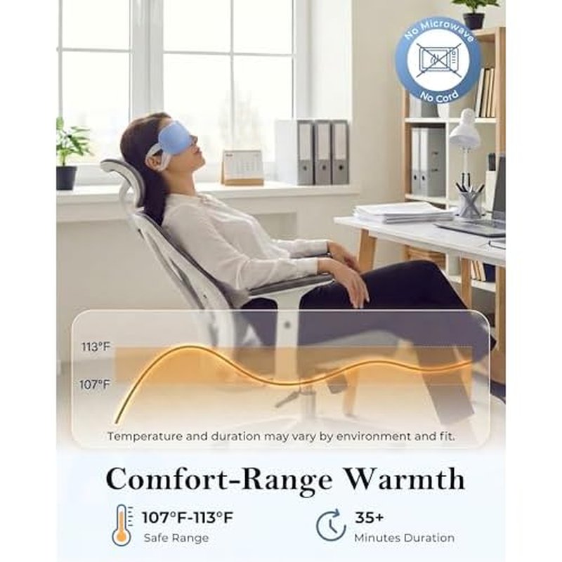 16 Pack Steam Eye Mask for Dry Eyes: Self-Heating Warm Compress for Stye Relief & Digital Eye Strain, FSA&HSA Eligible, Disposable, No Microwave, Travel & Spa Essential, Self-Care Gift, Unscented