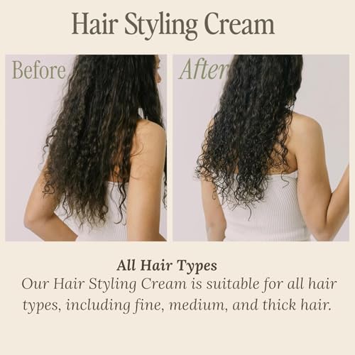 Styling Cream for Slick Backs & Curly Hair - Anti-Frizz, Shine & Flexible Hold - 6 oz