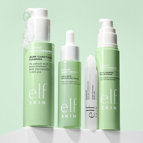 e.l.f. SKIN Blemish Breakthrough Calming Water Cream - Lightweight Acne Face Moisturizer 1.68 Fl Oz Pack of 2
