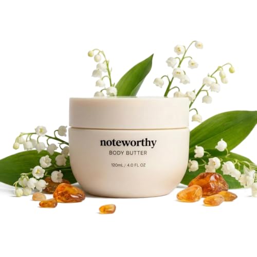Noteworthy n,551 Amber Sunset Body Butter ? Lily of the Valley, Cedarwood & Amber | Ultra-Rich Hydrating Body Cream for Soft, Silky Skin | Luxurious Fast-Absorbing Moisturizer