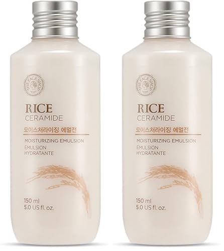 Rice Ceramide Moisturizing Emulsion - Hydrating & Skin Barrier Repair - Lightweight Korean Skincare - Pack of 2 - 5 Fl Oz