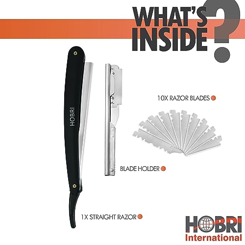 Professional Barber Straight Edge Razor with 10 Blades Men's Manual Shaver Salon Quality Razor