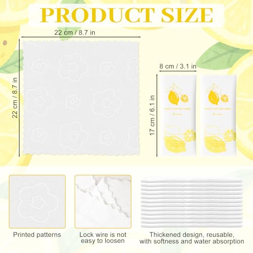 Moist Cotton Towel Bulk Moist Towelettes Individually Wrapped,White Towel Services,Refreshment Pre Moistened Towels for Dentist Travel Sport Party Hotel 200,Lemon