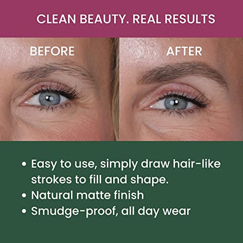 True + Luscious Brow Definer Pencil | Pomade and Powder Combo with Organic Castor Oil | Fills Shapes Eyebrows Waterproof Long-Lasting Vegan Cruelty-Free Clean Waterproof | Taupe (Universal)