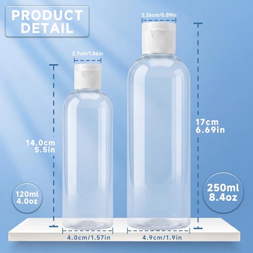 24 Pack 120ml Clear Plastic Travel Bottles with Flip Cap - BPA-Free, Refillable Shampoo, Lotion & Body Soap Containers