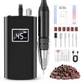 Cordless Nail Drill Kit with 11 Bits & 45000RPM for Manicure & Pedicure - Black