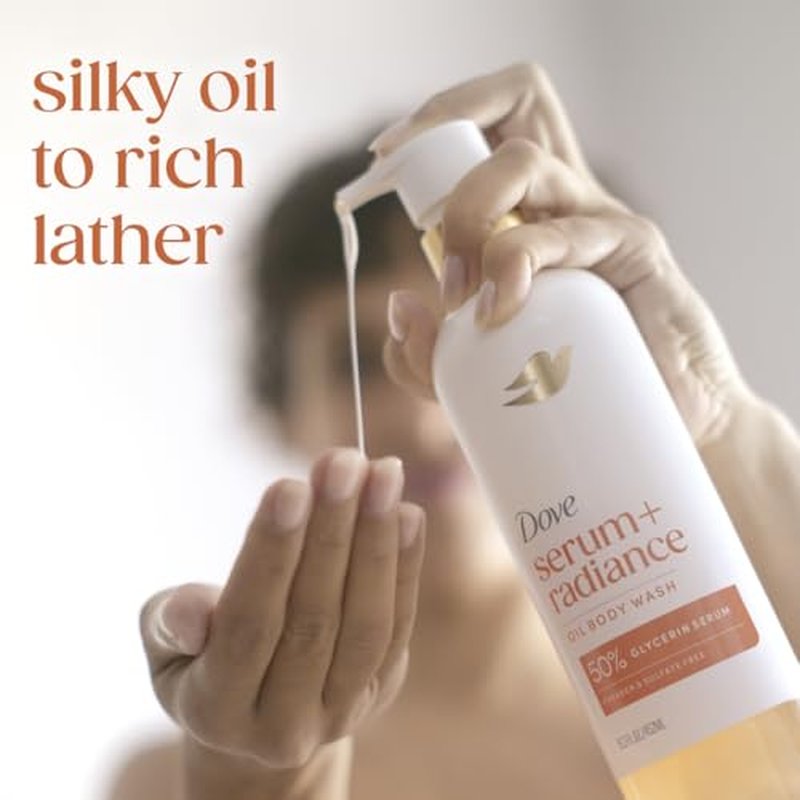 Dove Shower Oil Body Wash Serum + Radiance with Jojoba & Monoi Flower Oils, Hydrating & Radiance?Boosting Cleanser, 15.3 fl oz