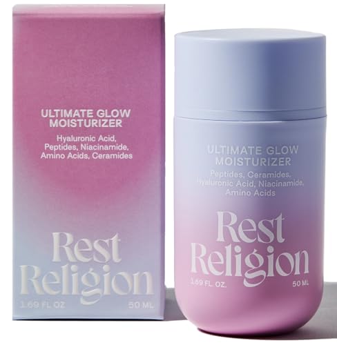 Glowing Face Moisturizer with Peptides, Ceramides & Hyaluronic Acid for Dry Skin