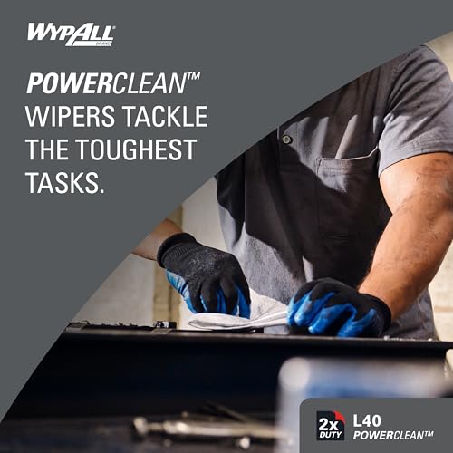 WypAll PowerClean L40 Extra Absorbent Towels 9 x 90 Sheets, Industrial Wipes