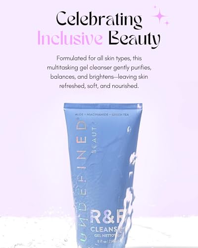 Brightening Prebiotic Gel Cleanser with Niacinamide & Botanical Extracts — Wild Mint & Cedarwood, 8oz, Cruelty-Free