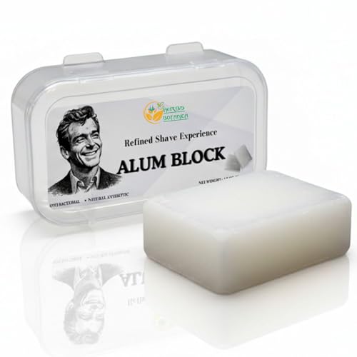 Herbs Botanica Alum Block for Shaving Soothing Aftershave Solution for Men ? Stops Bleeding from Nicks & Cuts ? Fitkari Alum Stone for Skin Care 3.5 oz Piedra de Alumbre by Herbs Botanica