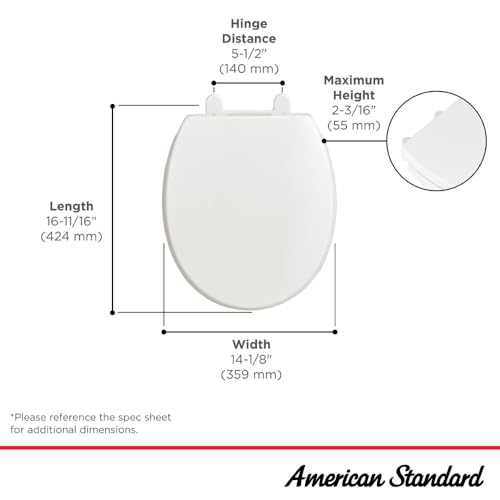 American Standard 5024B65G.020 White Transitional Slow-Close Round Toilet Seat